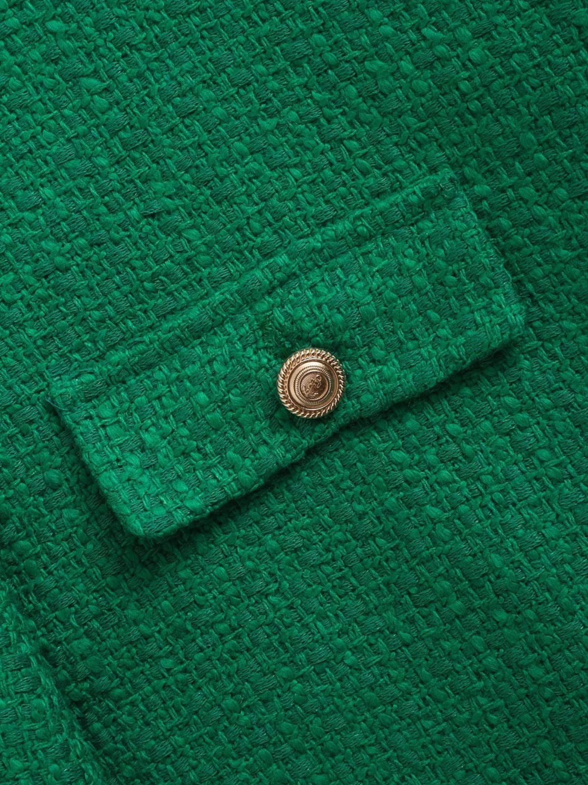 Classic Style Elegant Green Cardigan - LA FEMME WANDERER