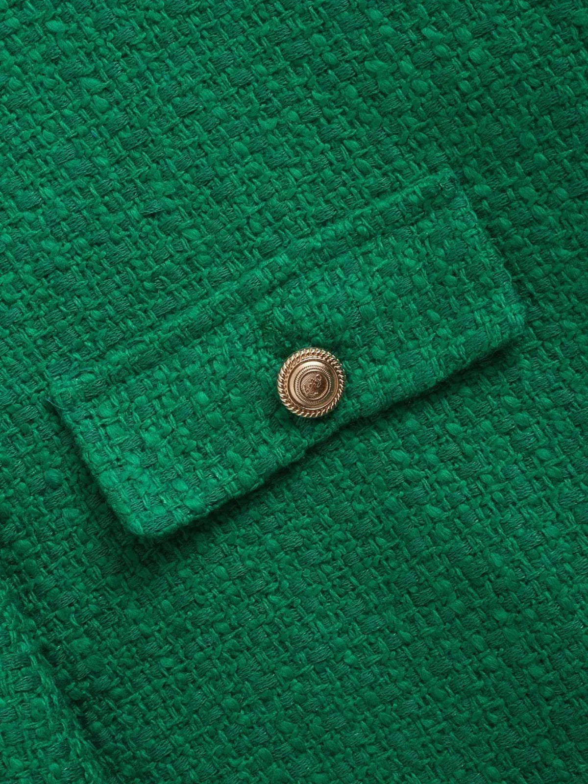Classic Style Elegant Green Cardigan - LA FEMME WANDERER