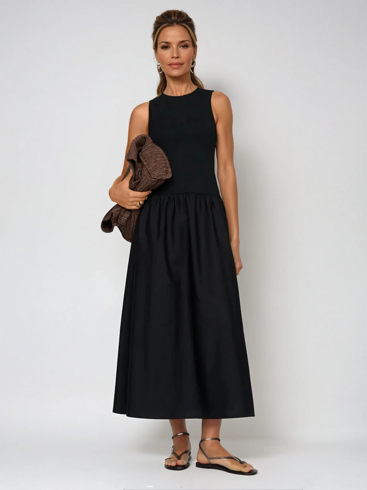 Round Neck Casual Stitching Vest Dress - LA FEMME WANDERER