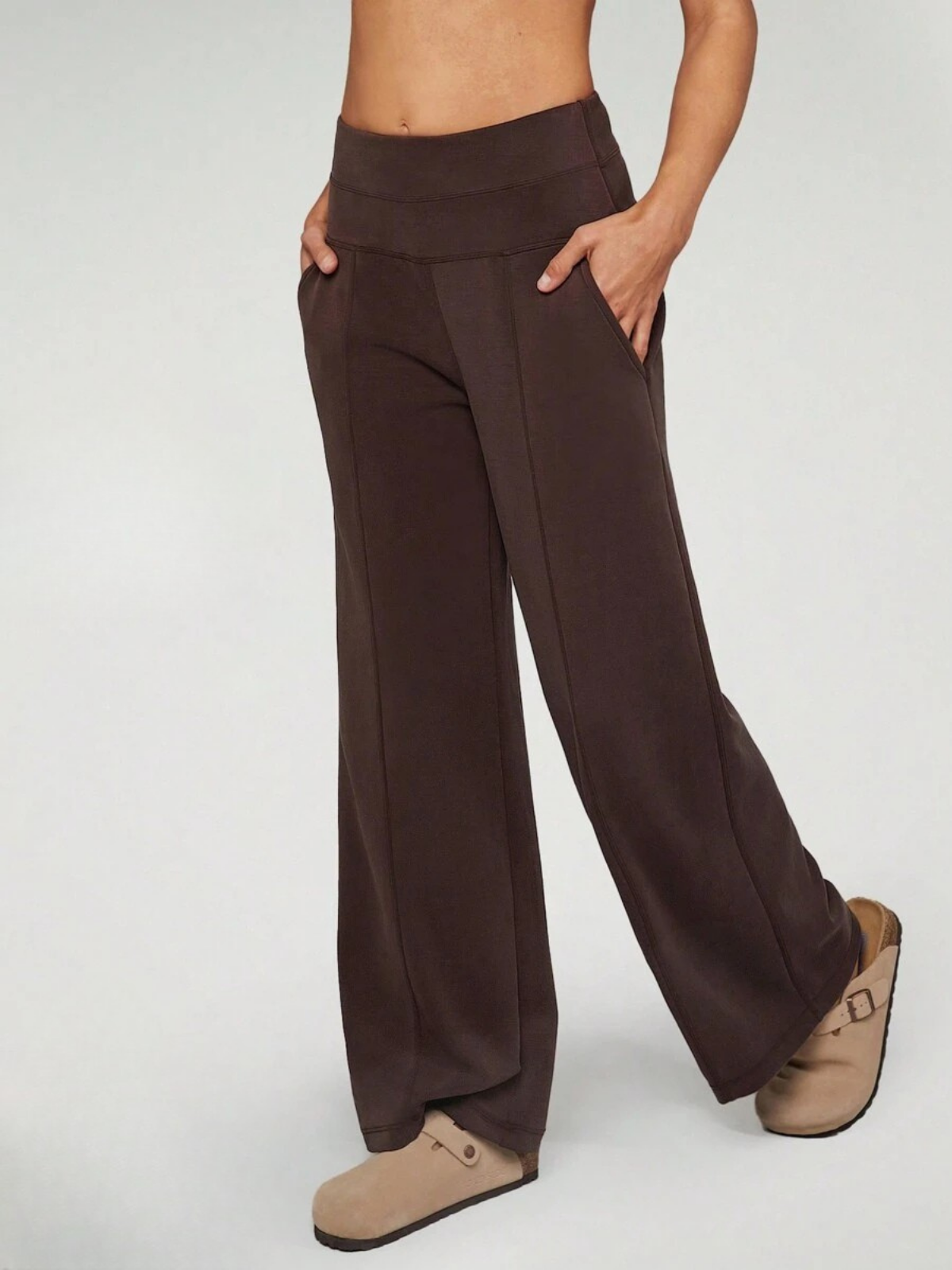 Modal Silk Wide Leg Lounge Pants High Waist With Pockets For Everyday Comfort And Style