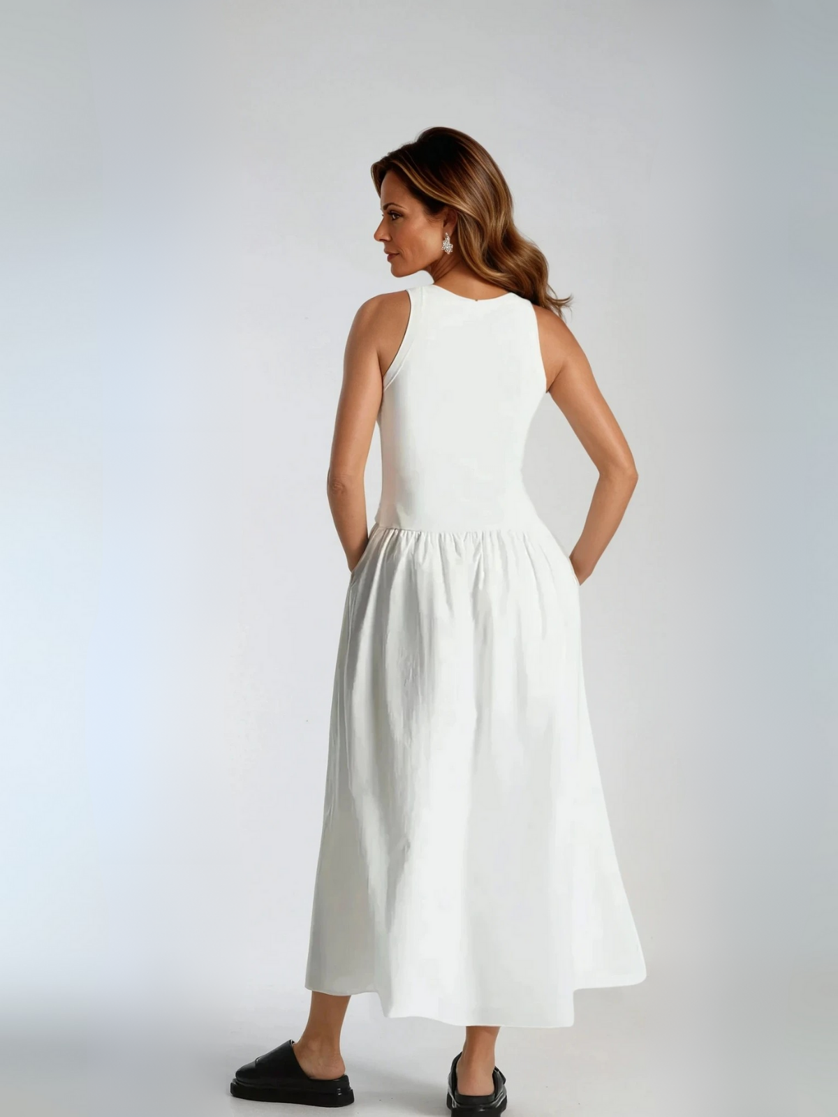 Round Neck Casual Stitching Vest Dress - LA FEMME WANDERER