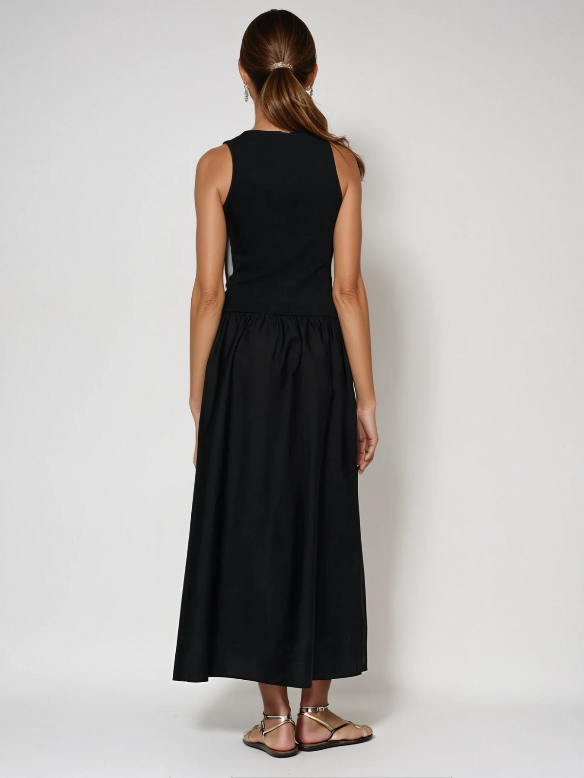 Round Neck Casual Stitching Vest Dress - LA FEMME WANDERER