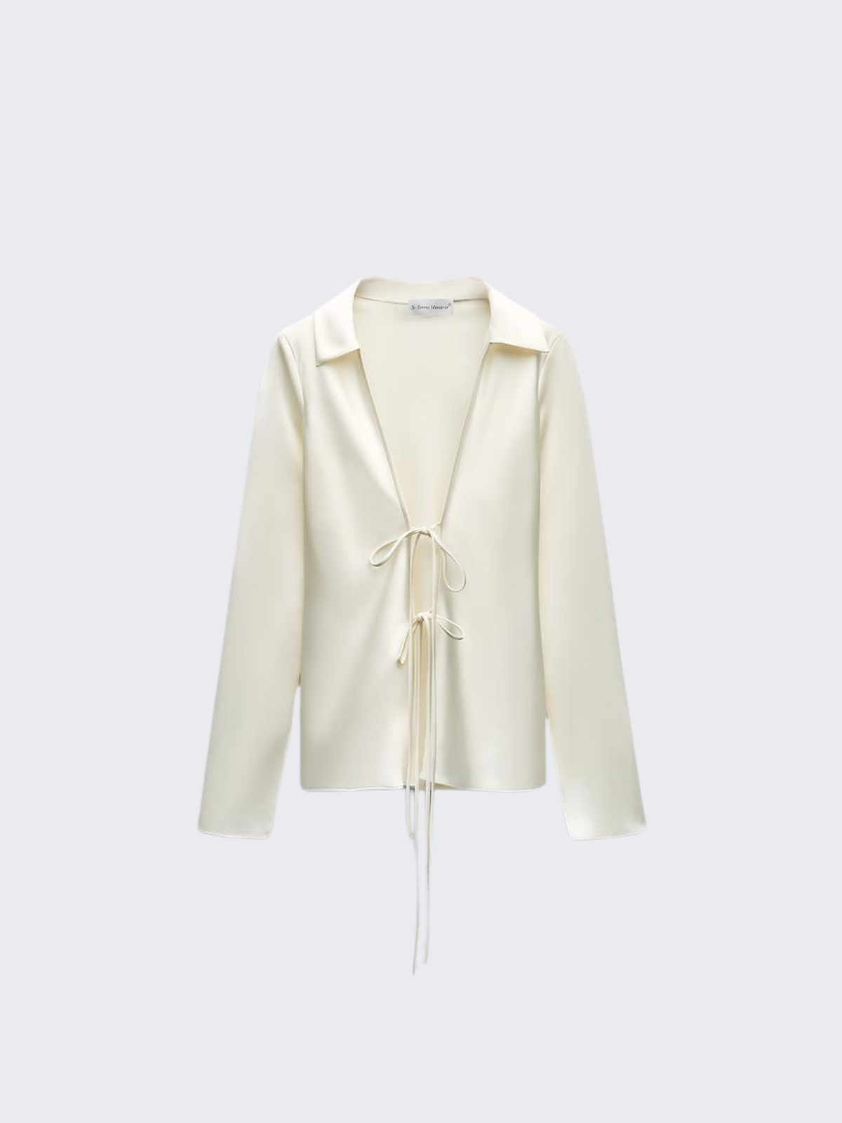 Ivory Charm Front-Tie Shirt
