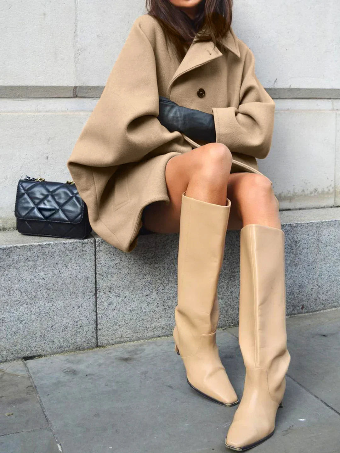 Solid Oversized Pocket Button Coat - LA FEMME WANDERER