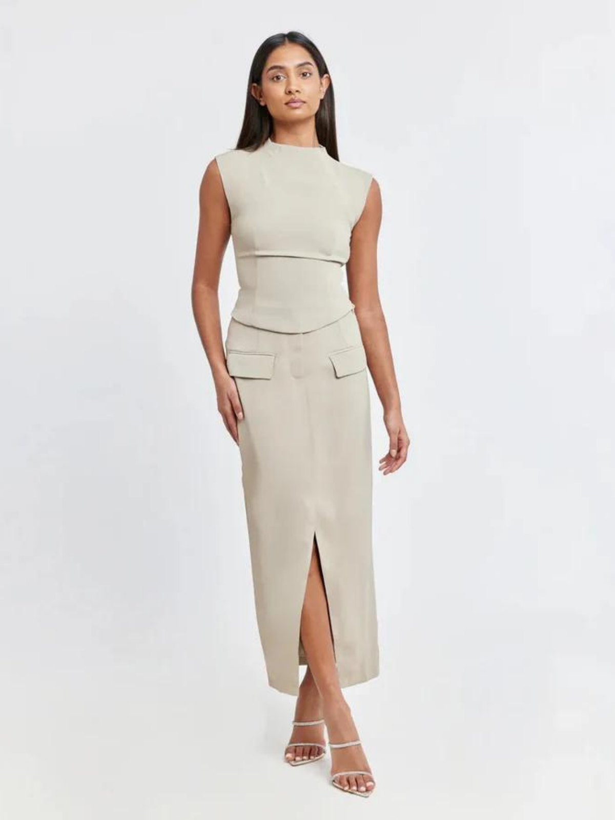 Slim Fit Vest & Skirt Matching Suit - LA FEMME WANDERER