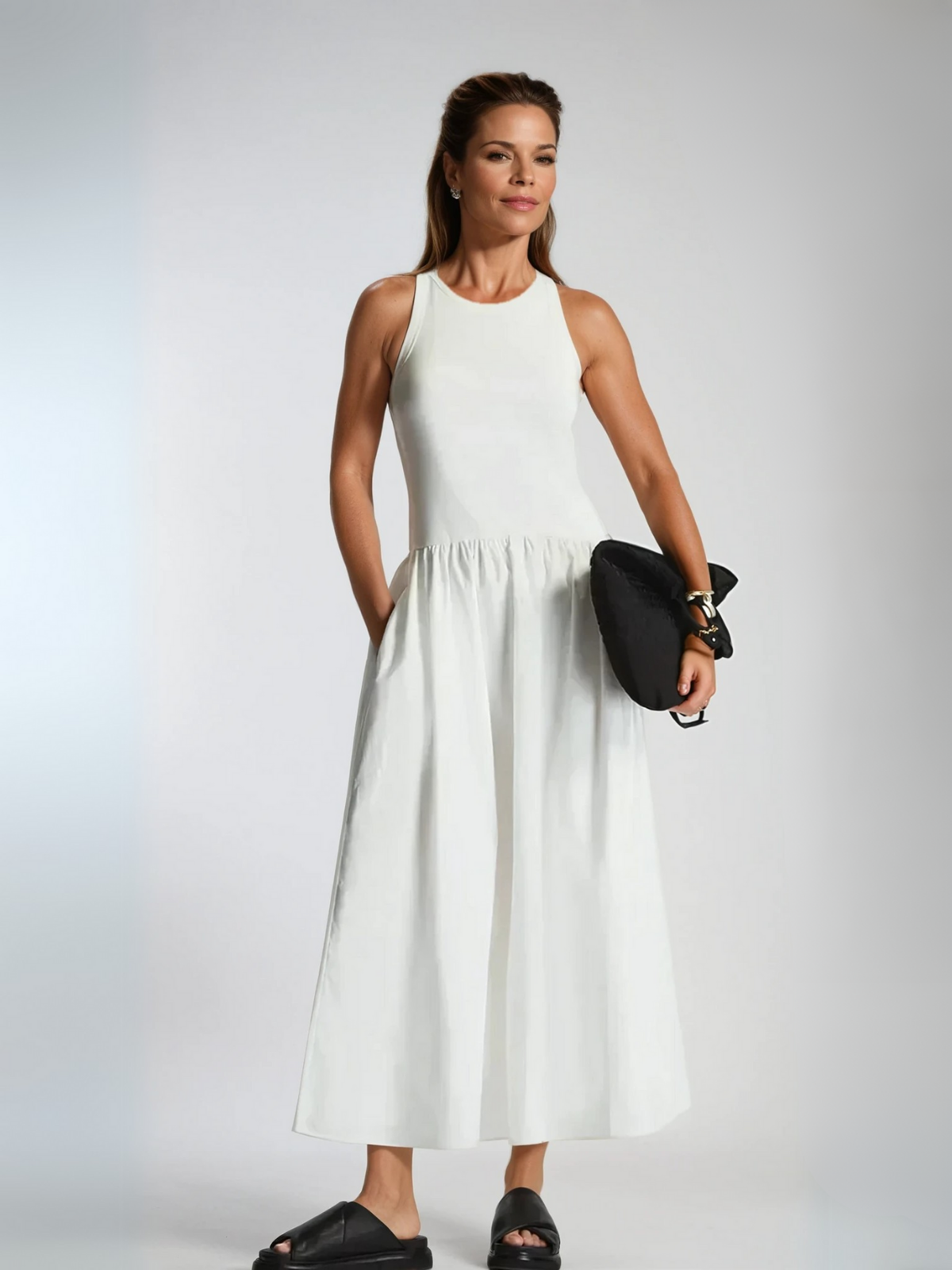 Round Neck Casual Stitching Vest Dress - LA FEMME WANDERER