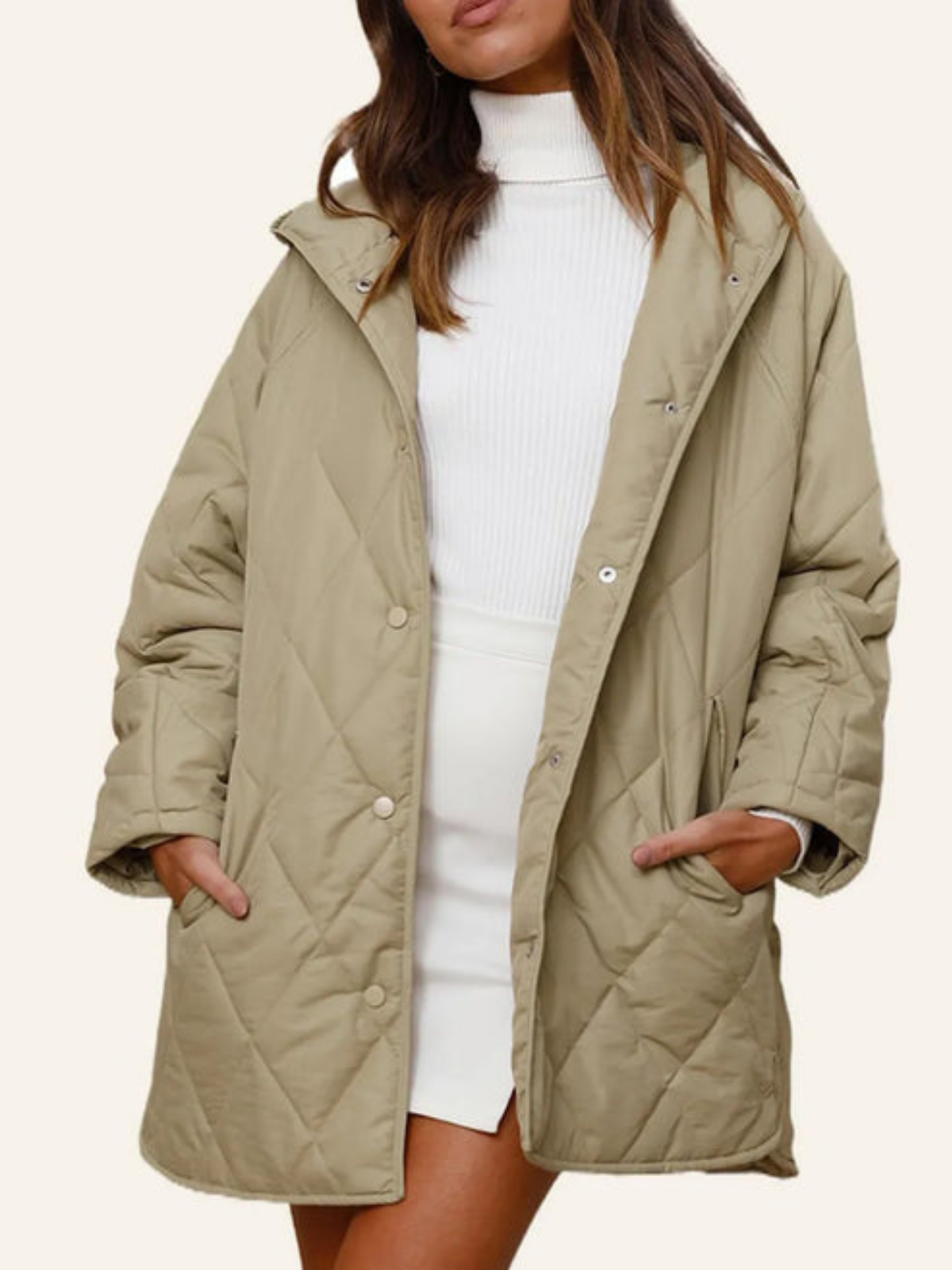 Women's Clothing Winter Mid-length Casual Loose Jacket - LA FEMME WANDERER
