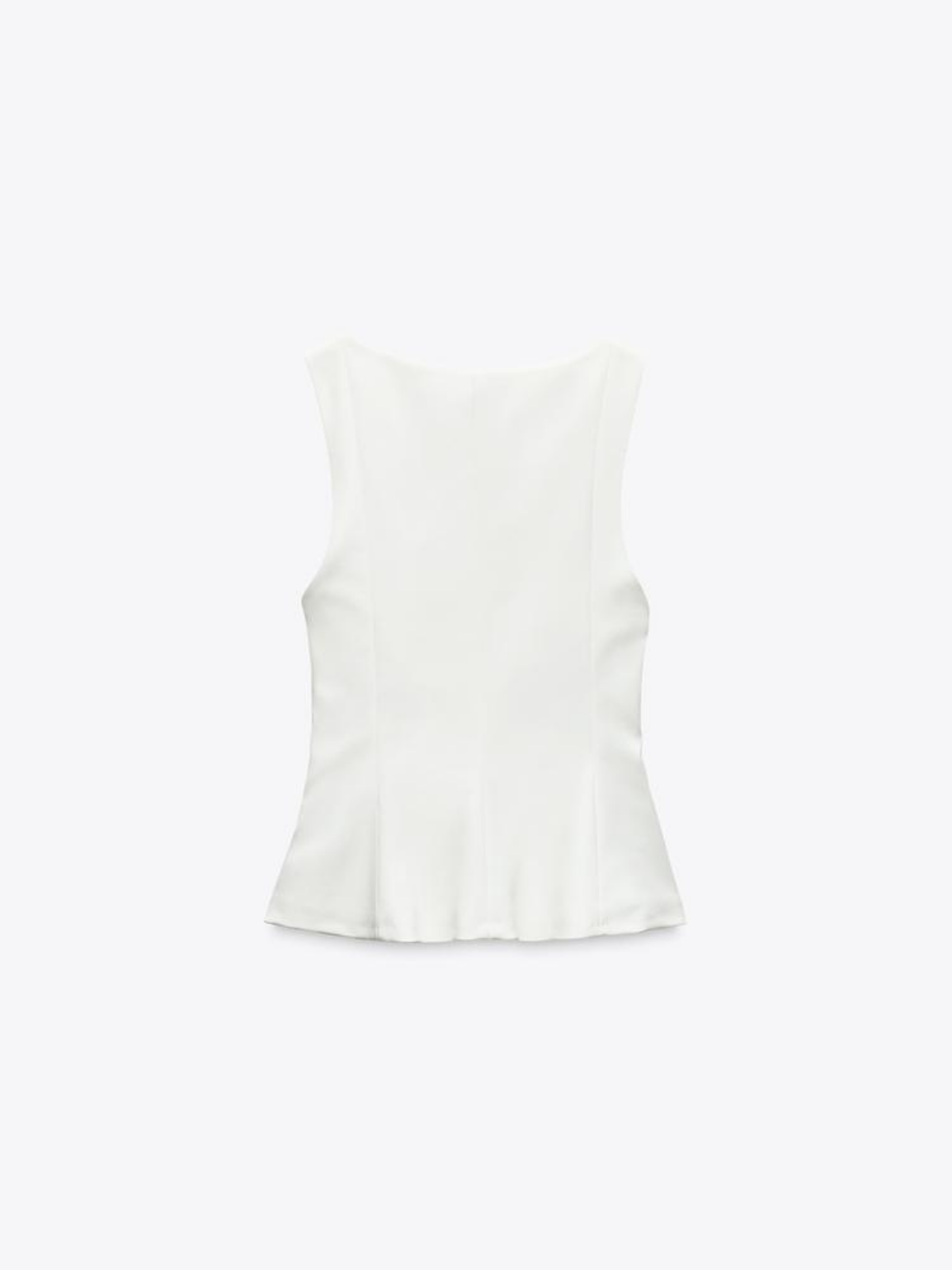 Slim-fit Square Collar Sleeveless Peplum Top