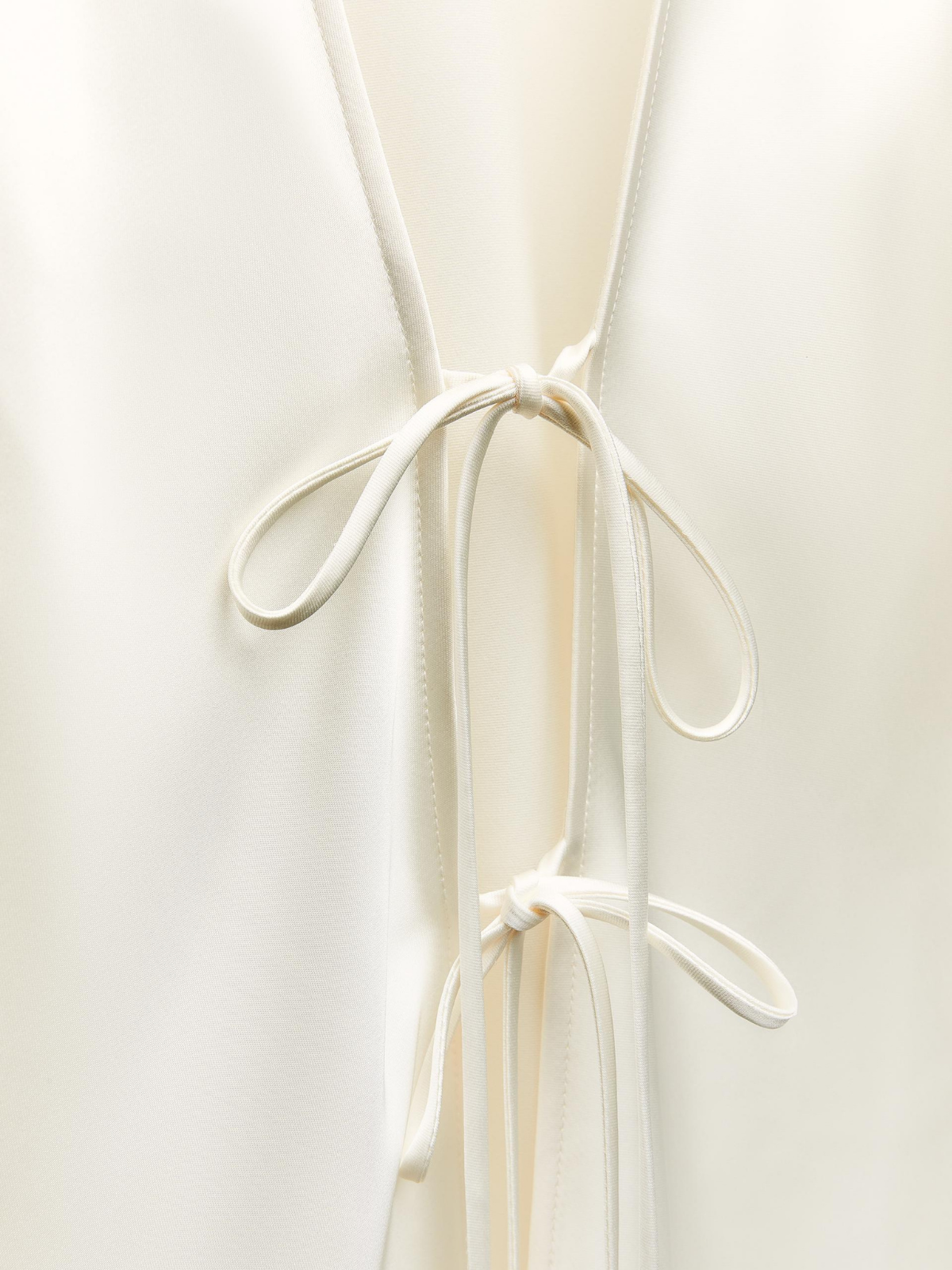 Ivory Charm Front-Tie Shirt