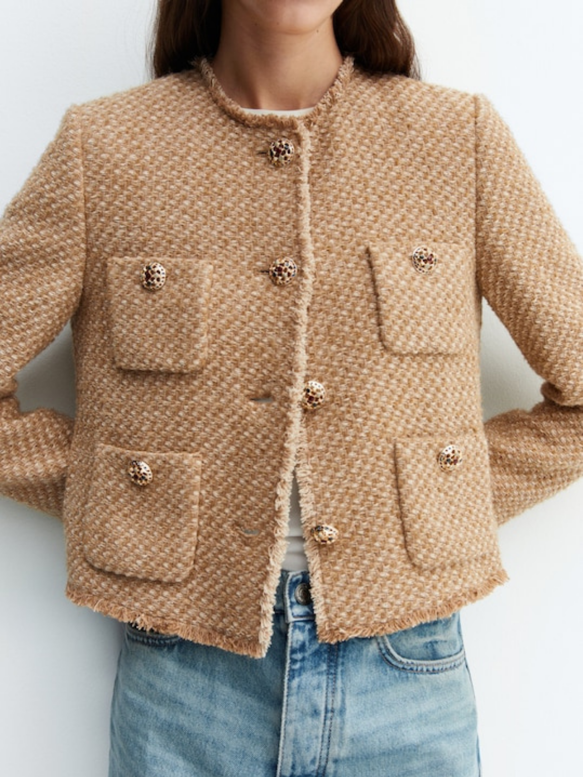Round Neck Single-breasted Long Sleeve Woolen Coat - LA FEMME WANDERER