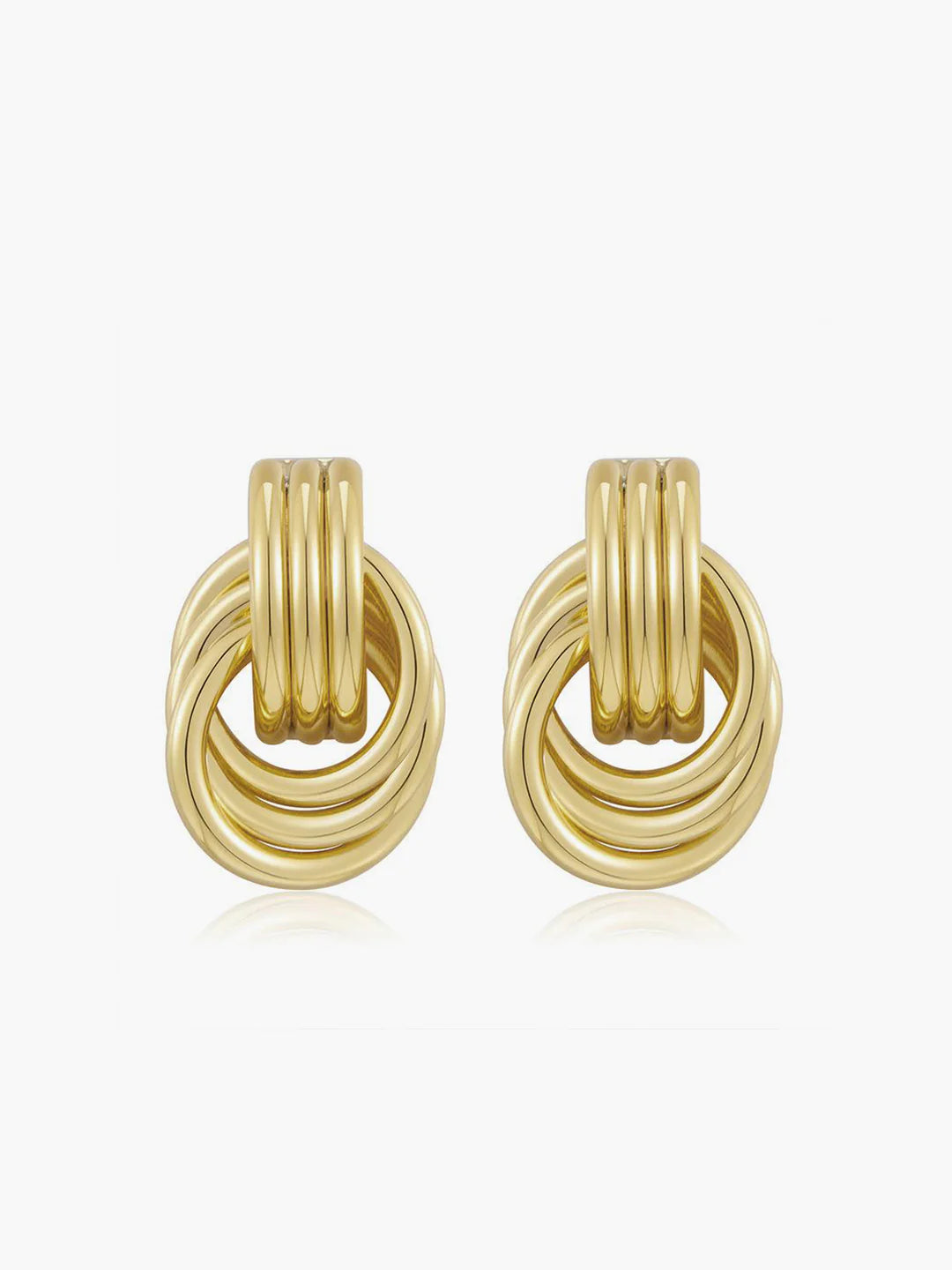 Gold Tone Twist Stud Earrings - LA FEMME WANDERER