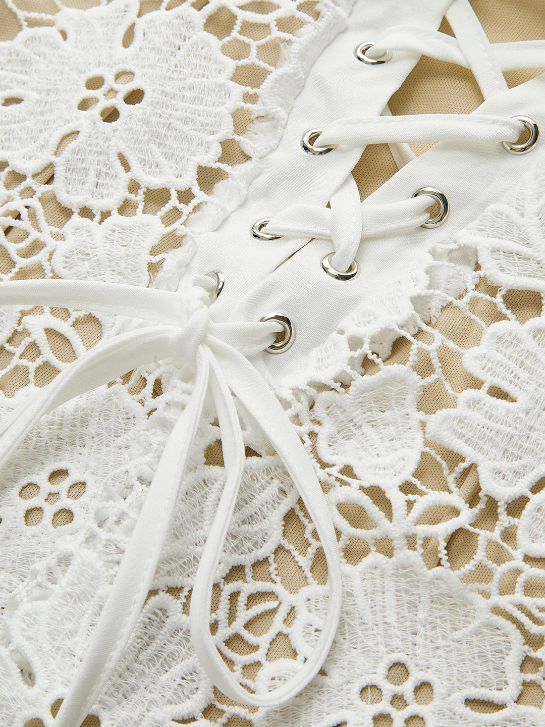 Semi-Sheer Double Layer Lace Cami Dress - LA FEMME WANDERER