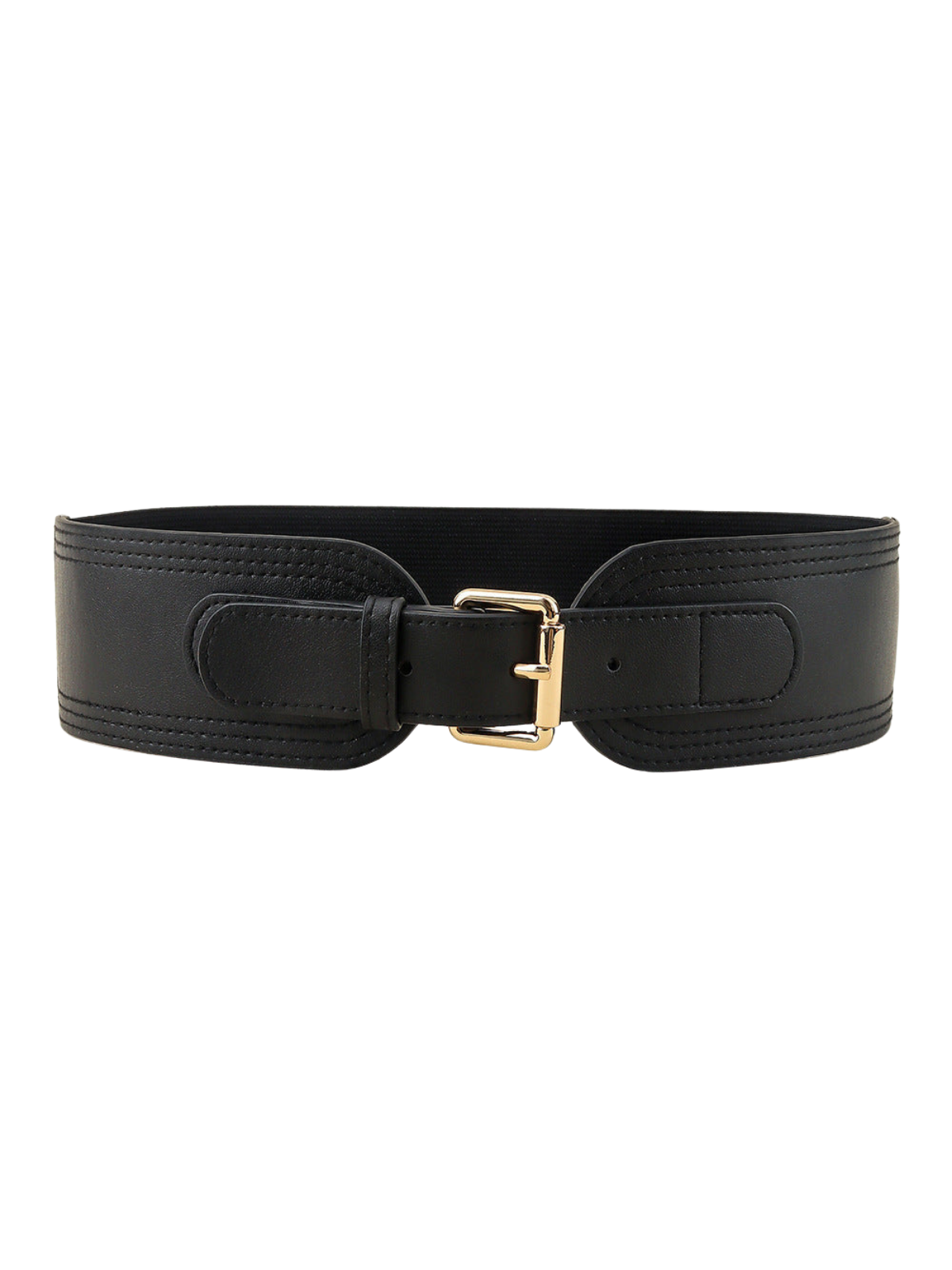 Faux Leather Buckle Corset Belt