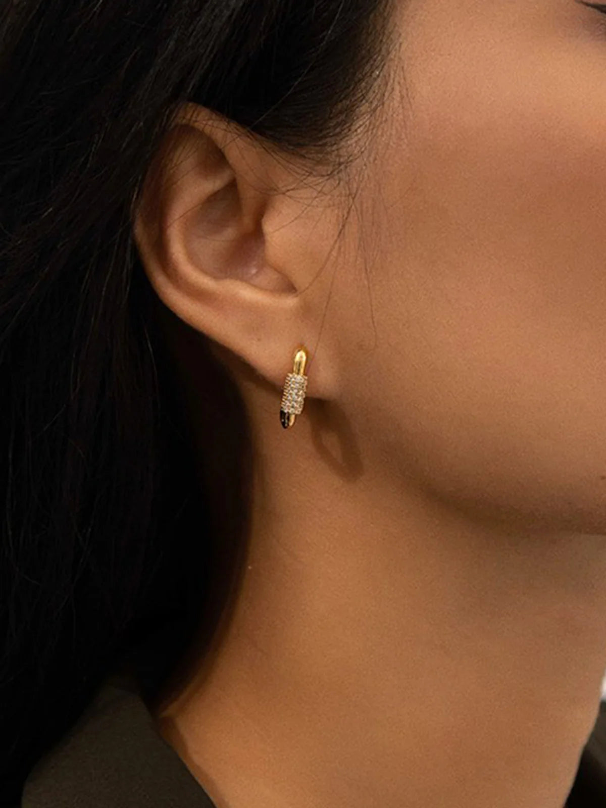 Square Chubby Diamond Earrings - LA FEMME WANDERER