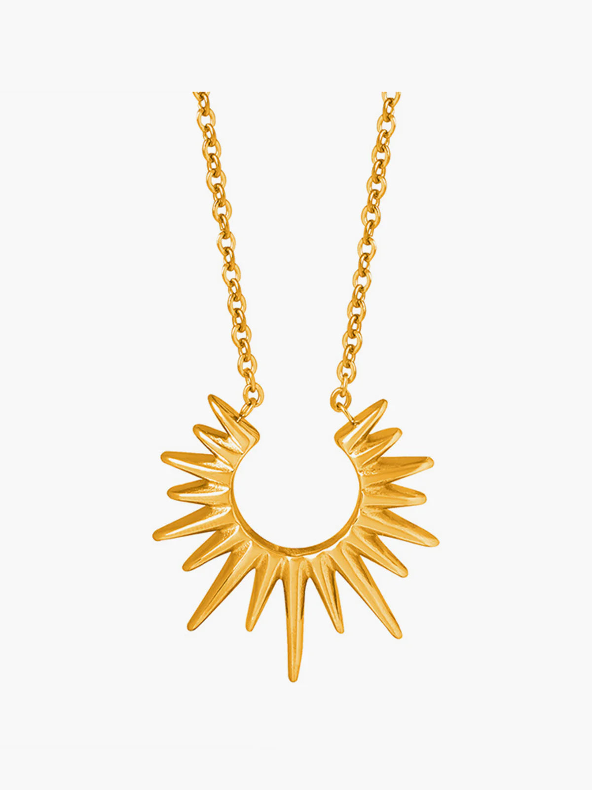 Golden Sunburst Pendant Necklace - LA FEMME WANDERER
