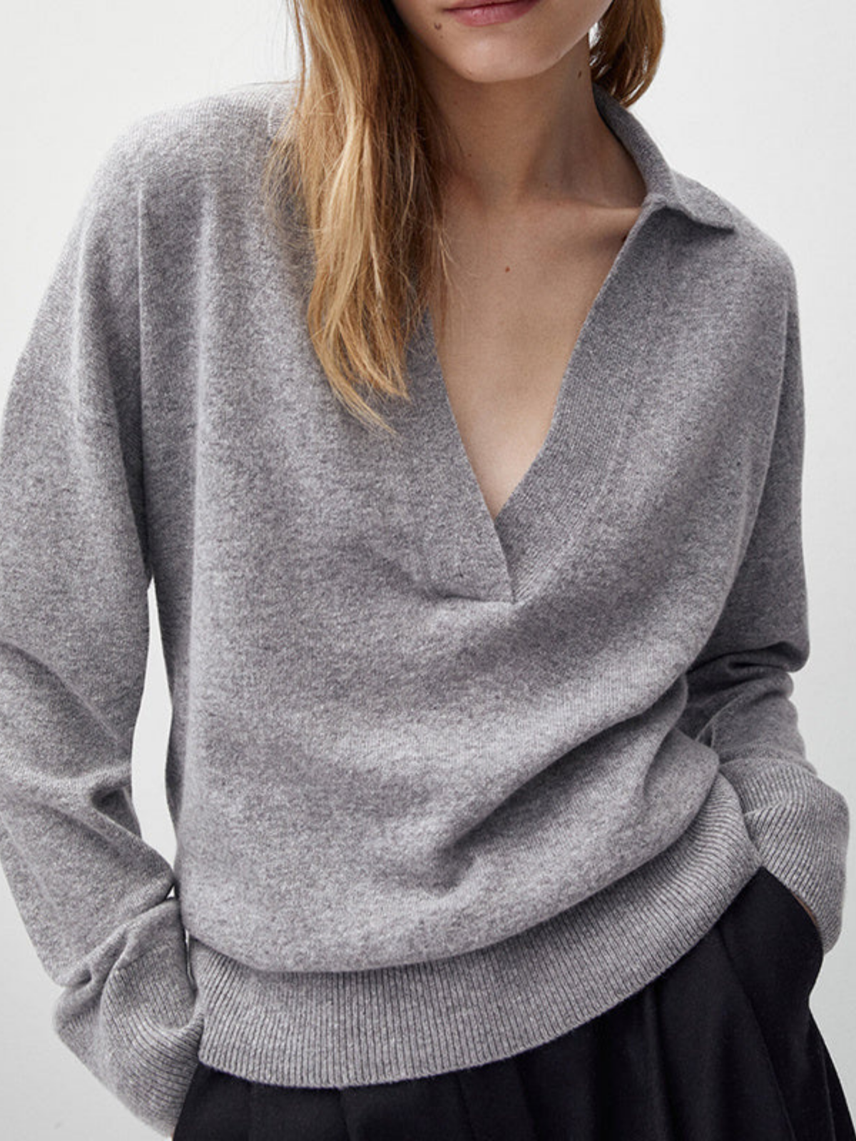 Polo Collar Casual Knitted Sweater - LA FEMME WANDERER