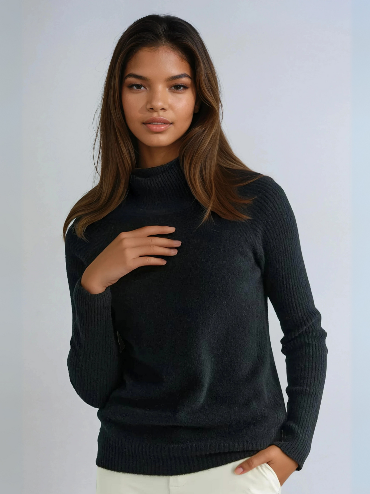 Stile casual in stile maglione a dolcevita sciolta