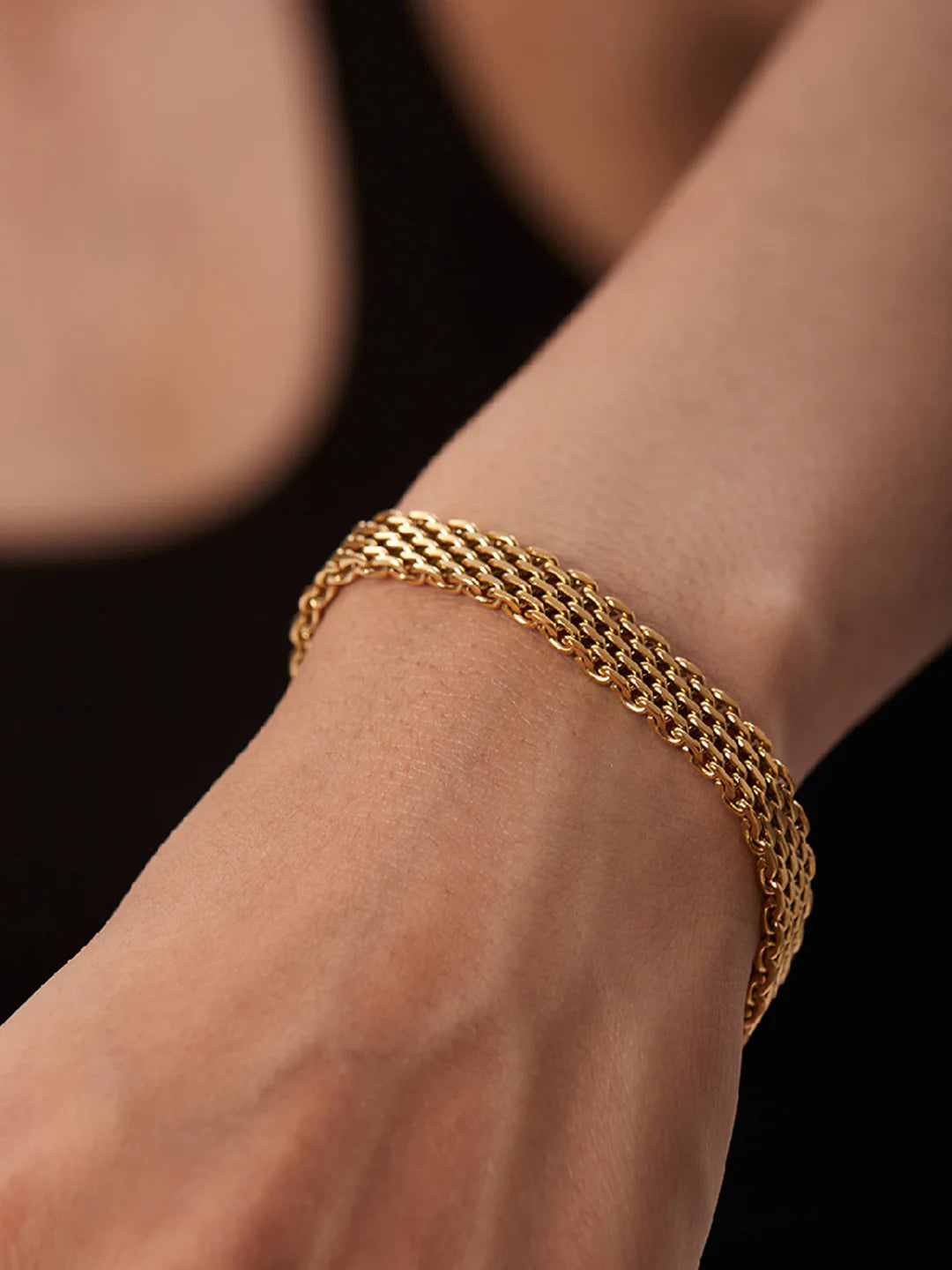Vintage Mesh Golden Bracelet - LA FEMME WANDERER