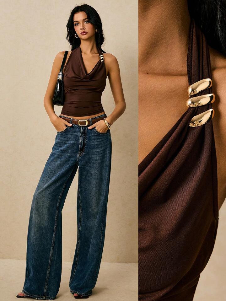 Espresso Muse Draped Top