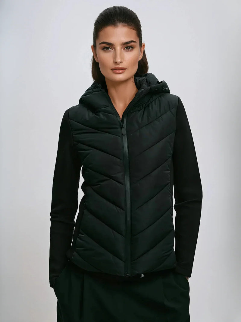 Cotton Padded Coat With Stand Up Collar For Casual Wear