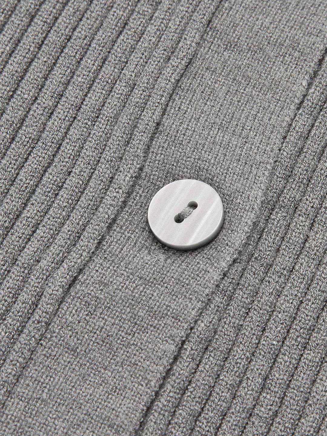 Oldmoney Style Ribbed Lapel Slim Cardigan - LA FEMME WANDERER