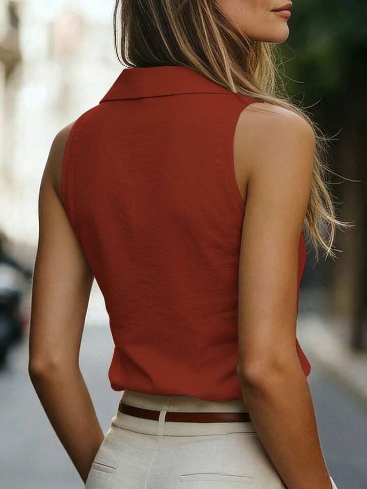 Timeless Collar Sleeveless Shirt
