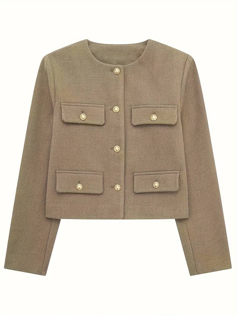 Classic Style Olive Green Cardigan - LA FEMME WANDERER