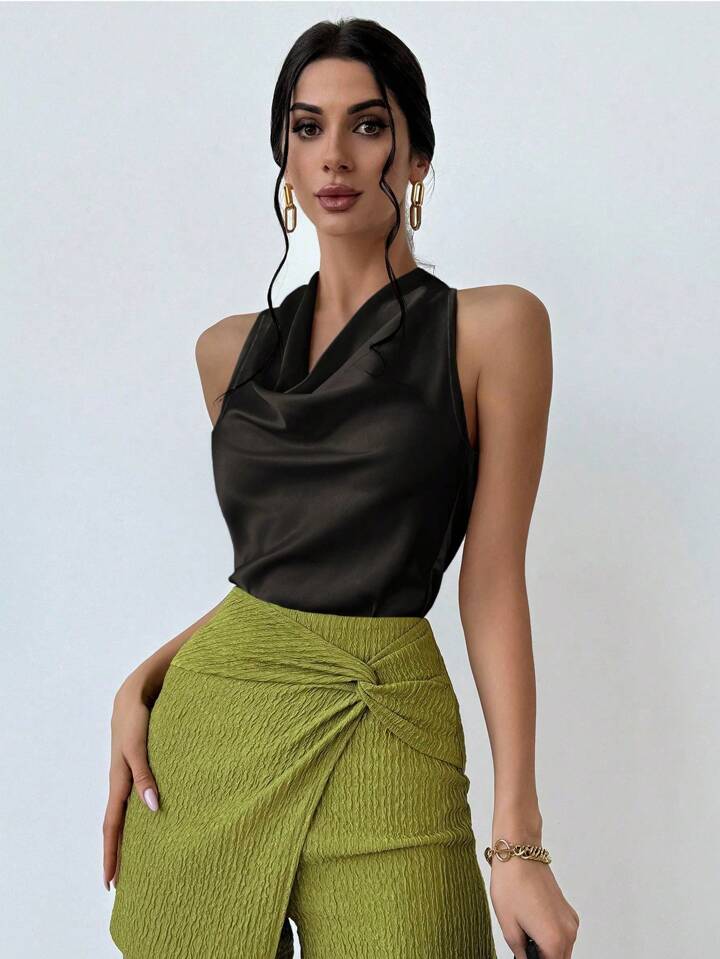 Always Elegant Halter Neck Backless Top - LA FEMME WANDERER