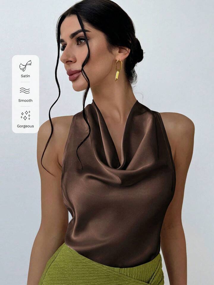 Always Elegant Halter Neck Backless Top - LA FEMME WANDERER