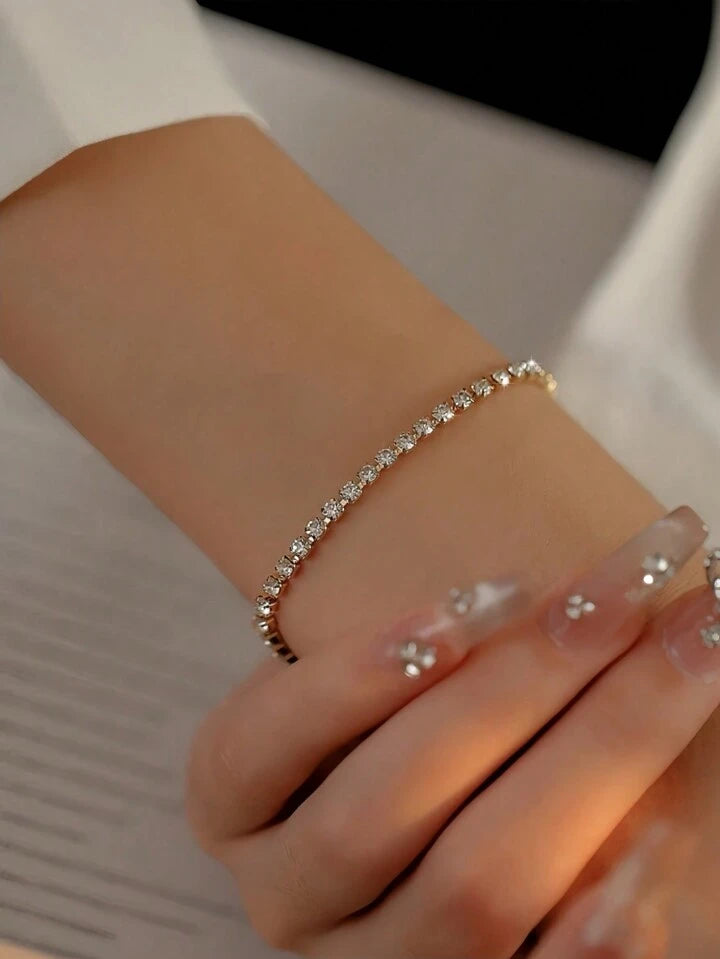 Minimalist Rhinestone Adjustable Bracelet - LA FEMME WANDERER