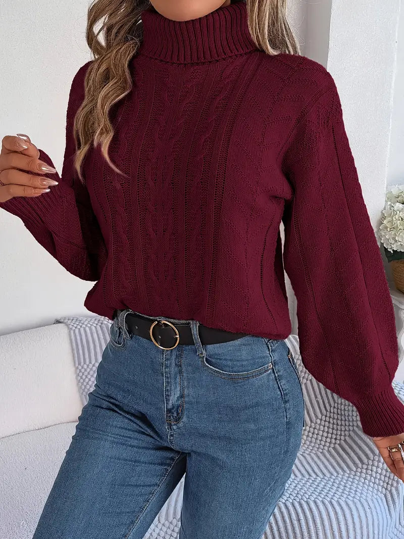 Collar Twist Knitted Pullover Sweater - LA FEMME WANDERER