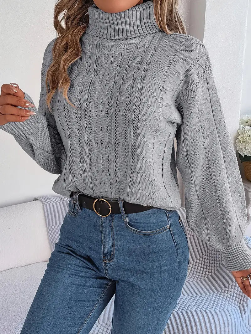 Collar Twist Knitted Pullover Sweater - LA FEMME WANDERER