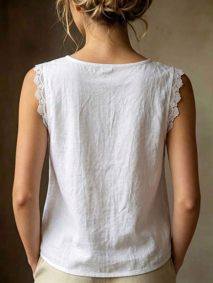 Lightweight Lace-Trim Top for Effortless Summer Looks