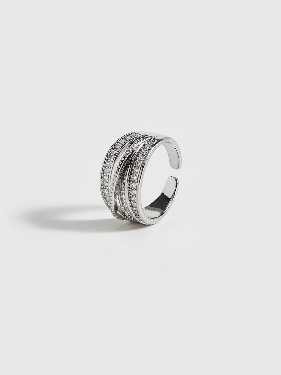Radiant Layers Adjustable Rhinestone Ring - LA FEMME WANDERER