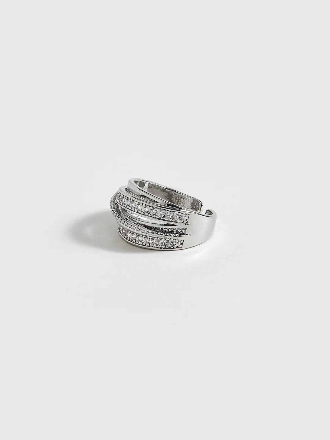 Radiant Layers Adjustable Rhinestone Ring - LA FEMME WANDERER