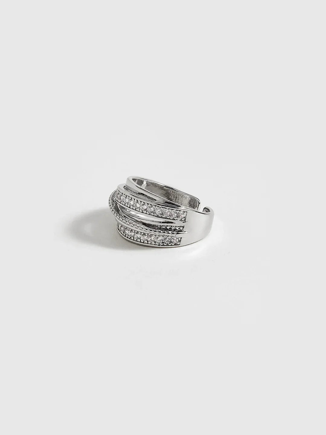 Radiant Layers Adjustable Rhinestone Ring - LA FEMME WANDERER