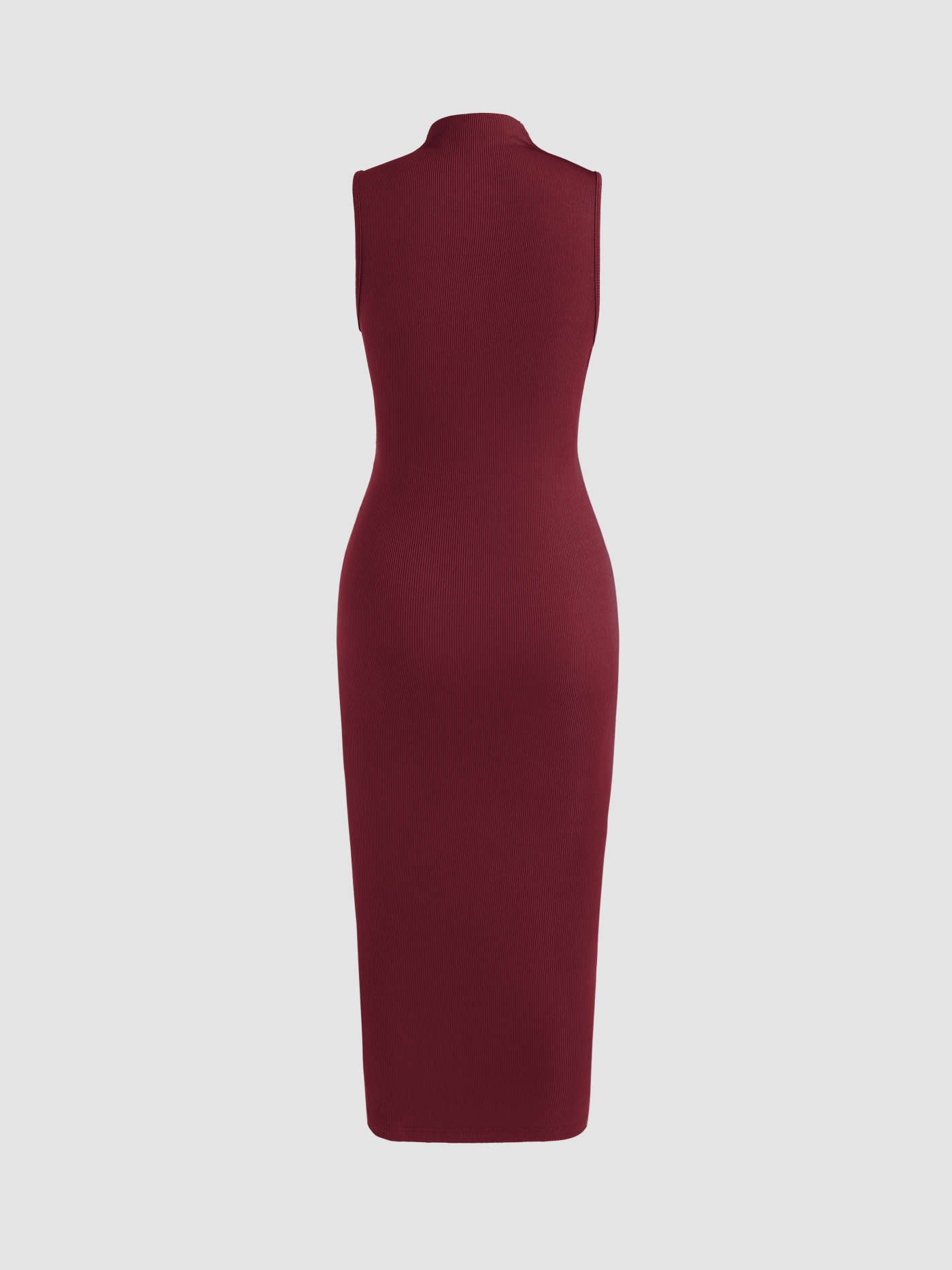 Sleeveless Round Neck Pleated Slit Hemline At Hem Dress - LA FEMME WANDERER