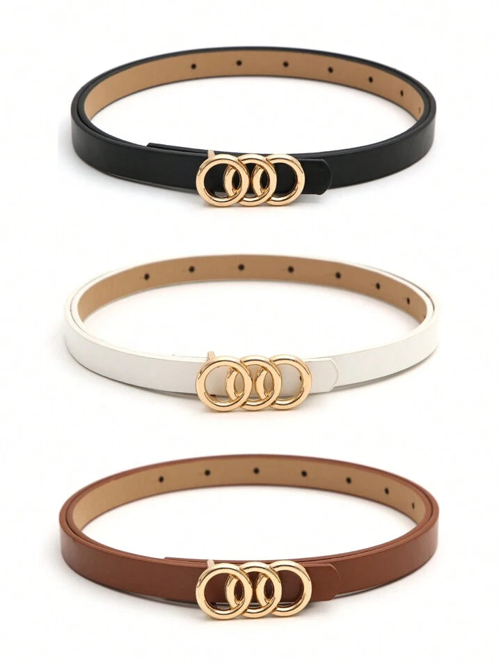 Triple Ring Minimalist Waist Belt - LA FEMME WANDERER