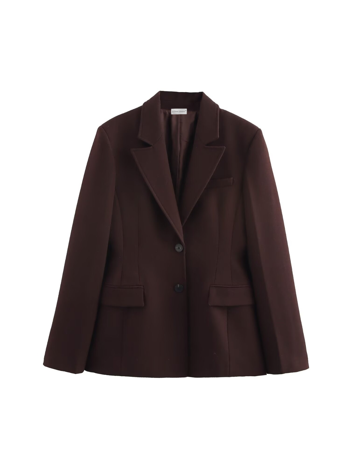 Deep Mocha Tailored Blazer - LA FEMME WANDERER