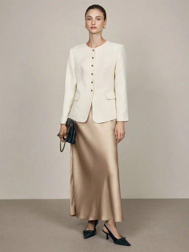 Minimalist Satin Slip Skirt - LA FEMME WANDERER