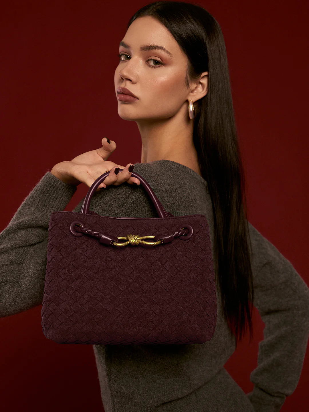 Always Chic Suede Woven Tote Bag - LA FEMME WANDERER