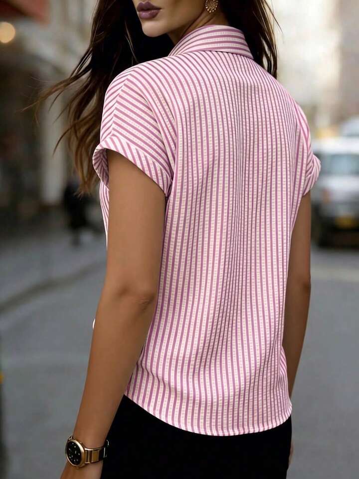 Smart Casual Stripe Blouse – Refined Everyday Fashion