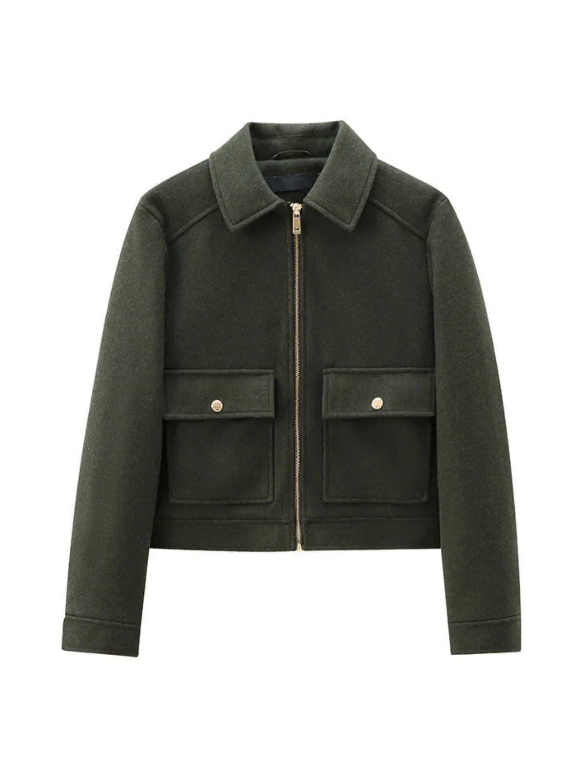 Tweed Lapel Zipper Jacket - LA FEMME WANDERER