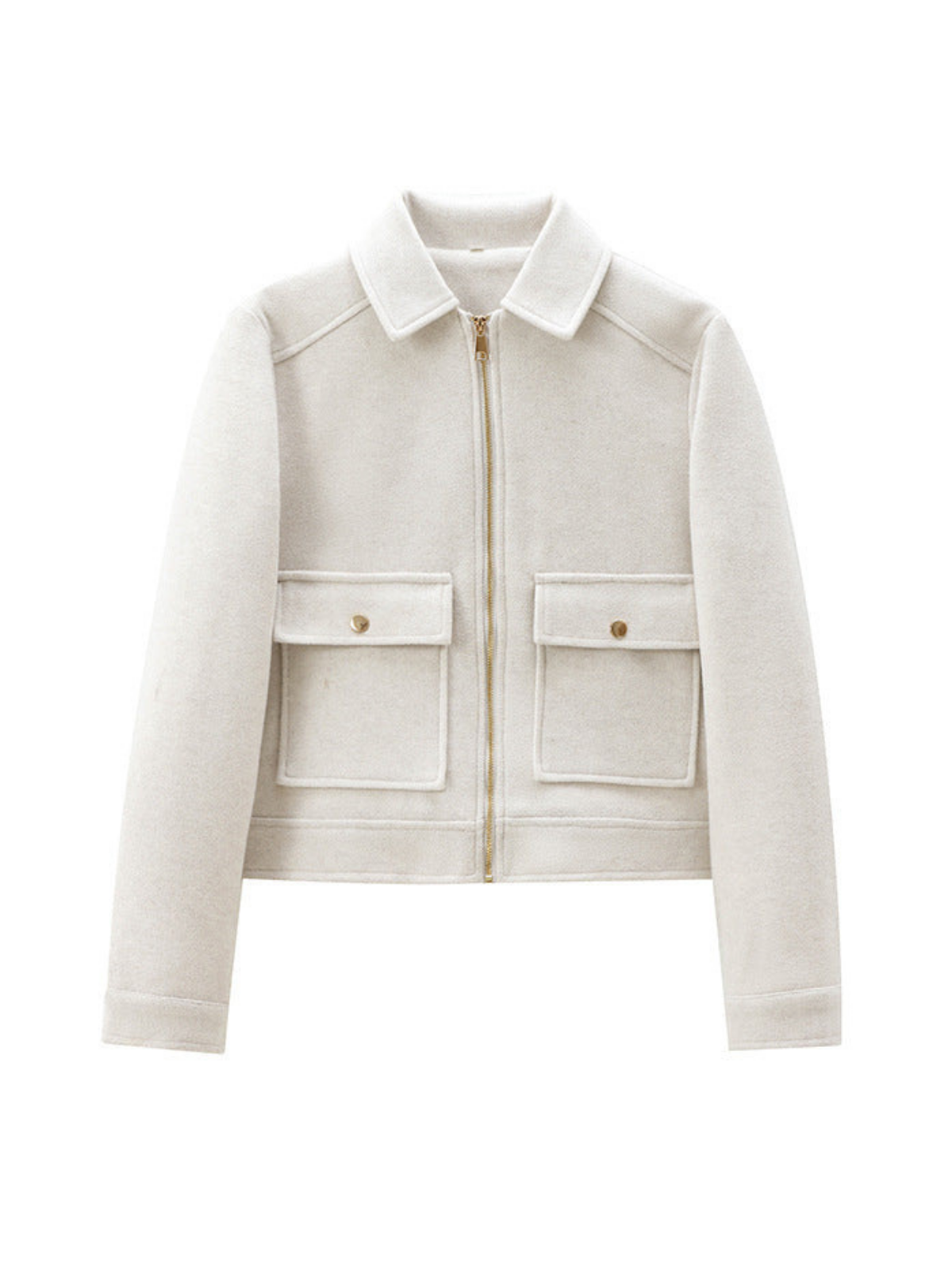 Tweed Lapel Zipper Jacket - LA FEMME WANDERER