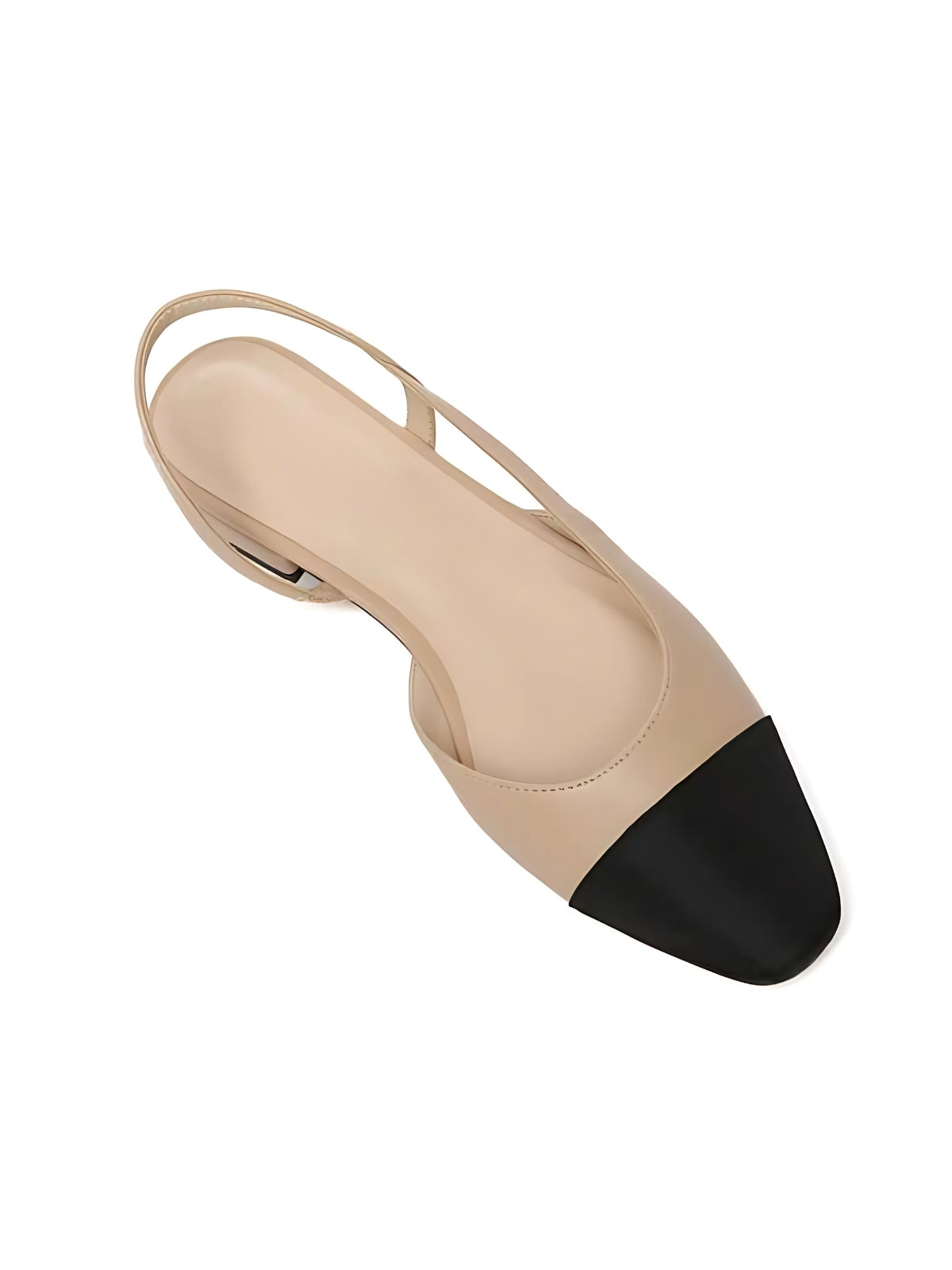 Chic Contrast Slingback Low Heel Shoes - LA FEMME WANDERER