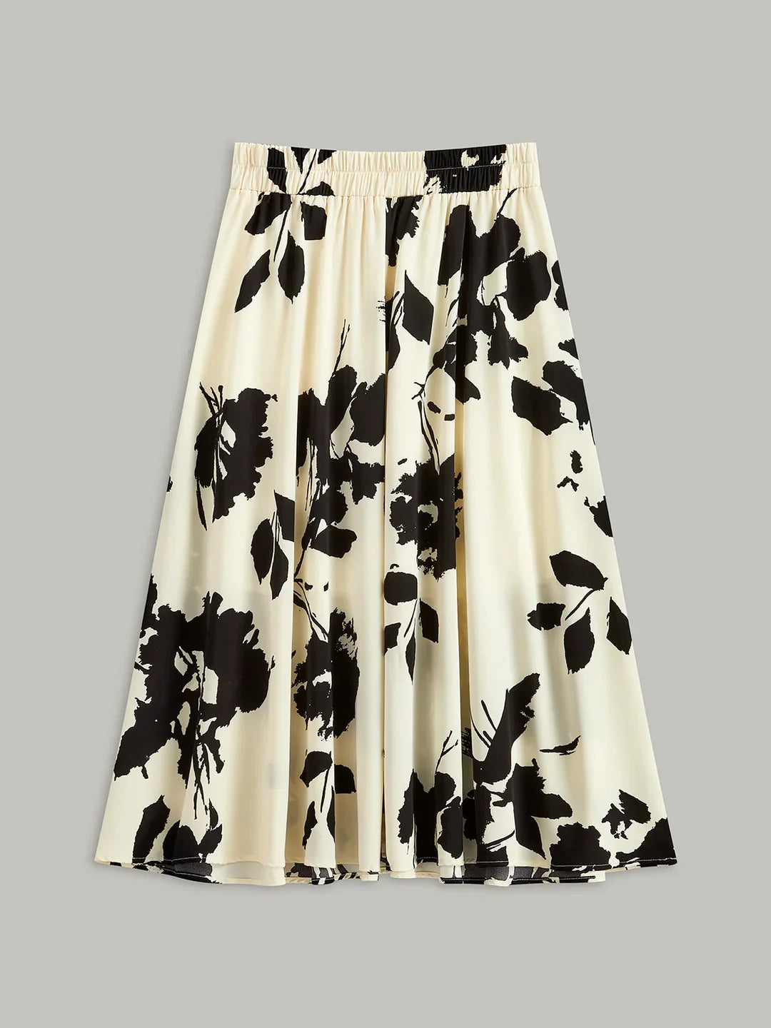 Women's Mid-length 2 High Waist Slimming Elegant Big Hem Bough Skirt - LA FEMME WANDERER