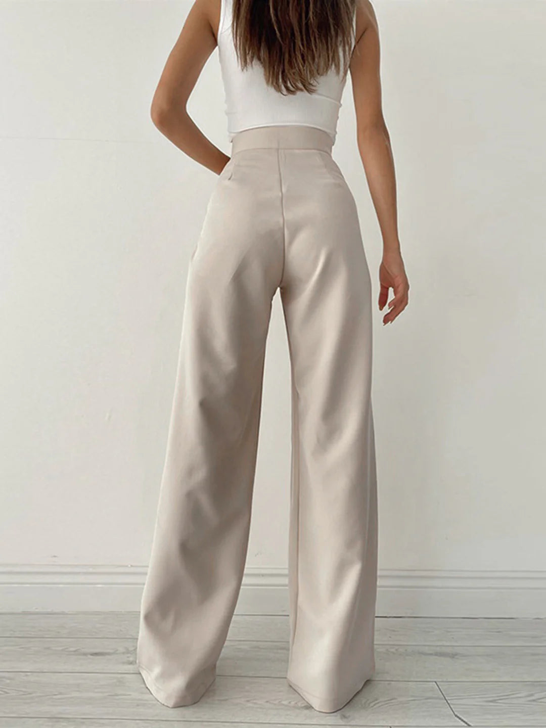 Fall Winter Commuter Mopping Wide Leg Trousers - LA FEMME WANDERER