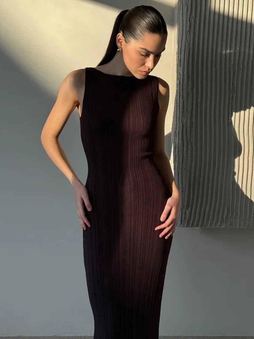 European And American Style Sunken Stripe Women's Clothing Dress - LA FEMME WANDERER