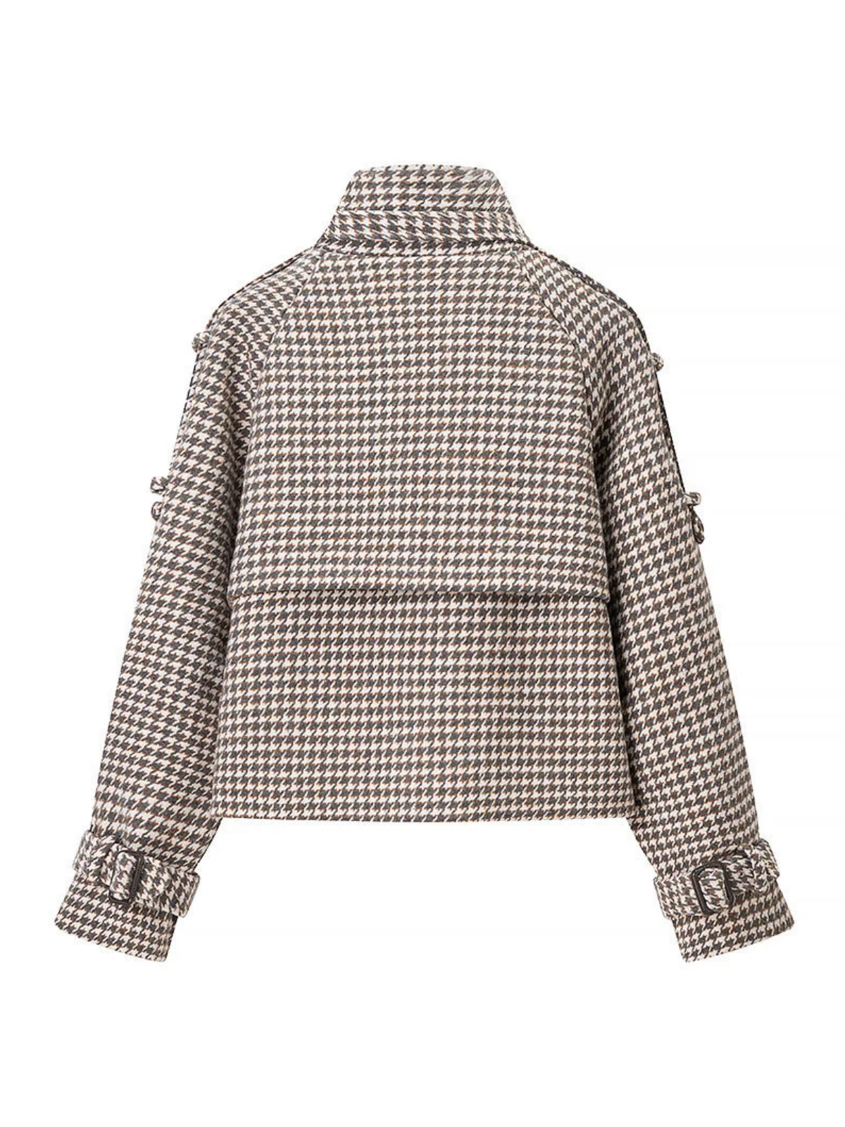 Vivienne Houndstooth Cropped Trench Jacket