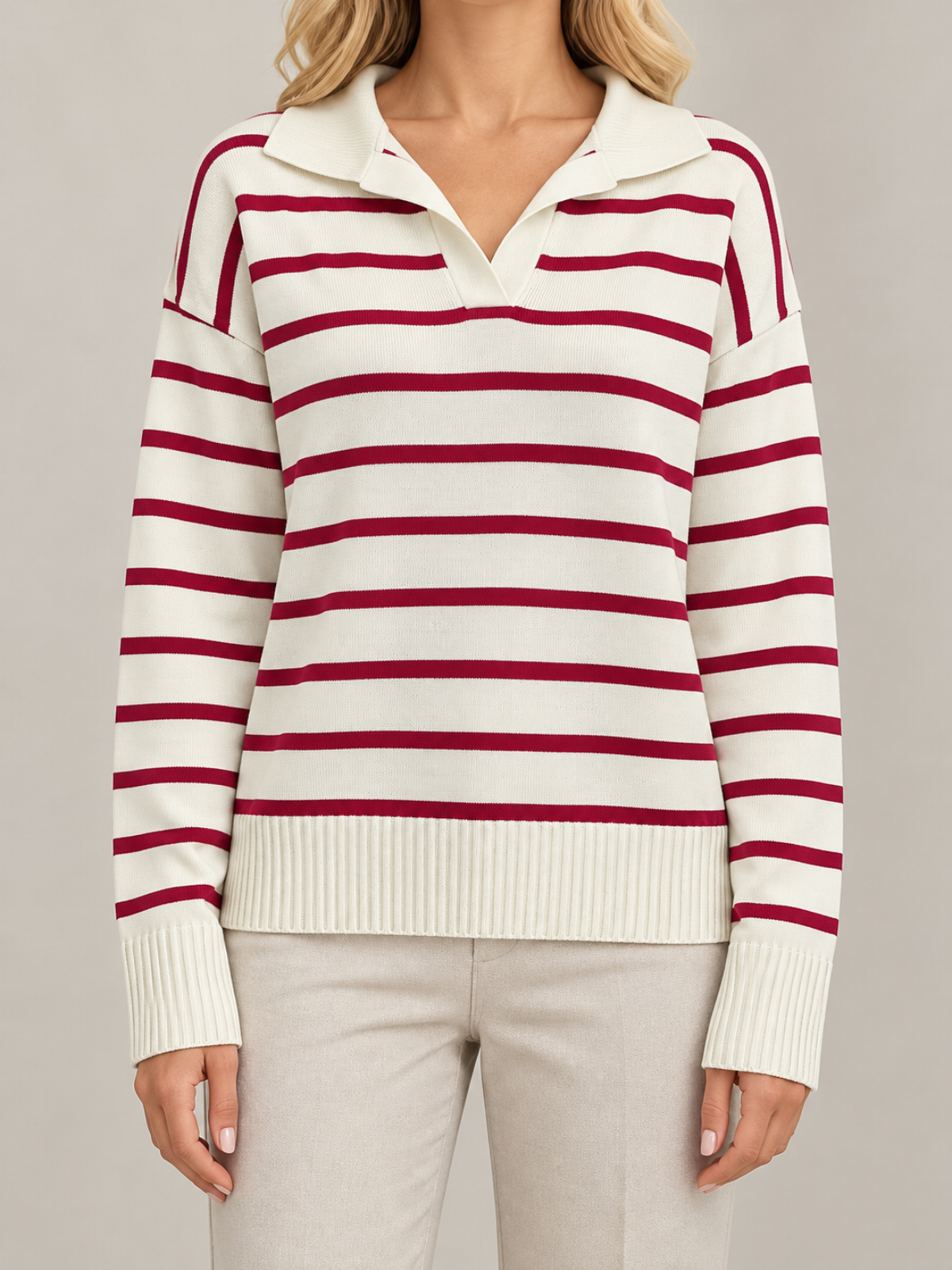 Margot Striped Collar Sweater